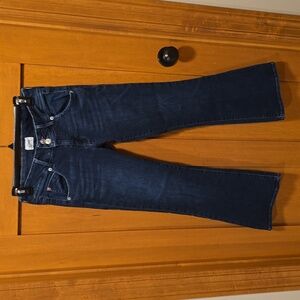 Hudson Midrise Dark Blue Bootcut Crop Jeans